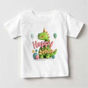 Alles Gute zum Geburtstag Dinosaurier – Lustiges P Baby T-shirt