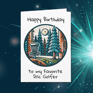 Alles Gute zum Geburtstag Disc-Golf-Thema Karte