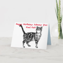 Alles Gute zum Geburtstag, du coole Tabby-Katze Ge Karte
