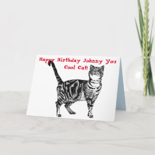 Alles Gute zum Geburtstag, du coole Tabby-Katze Ge Karte