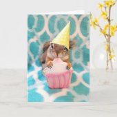 Alles Gute zum Geburtstag, Eichhörnchenfreund Karte (Gelbe Blume)