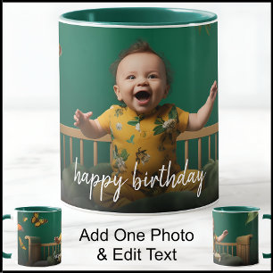 Alles Gute zum Geburtstag Eine Foto-Vorlage mit ed Tasse