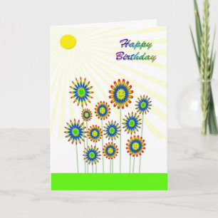 Alles Gute zum Geburtstag, eine Happy Blume Card Karte