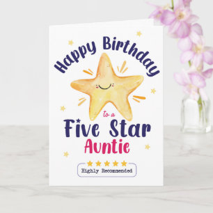 Alles Gute zum Geburtstag einer Fünf-Sterne-Tante  Karte