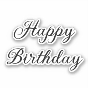 Alles Gute zum Geburtstag Einfach Minimal Schwarz  Aufkleber