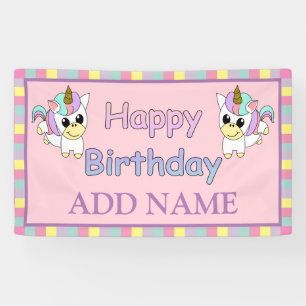 Alles Gute zum Geburtstag Einhorn Personalisiert Banner