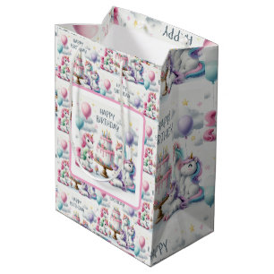 Alles Gute zum Geburtstag Einhorn Thema Mittlere Geschenktüte
