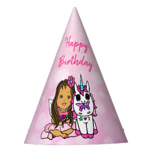 Alles Gute zum Geburtstag Einhorn und Fee Partyhütchen