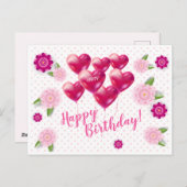 Alles Gute zum Geburtstag! Einladungskarte Blumend (Vorne/Hinten)