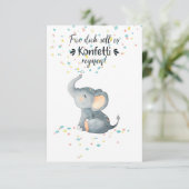 Alles Gute zum Geburtstag Elefant streut Konfetti (Stehend Vorderseite)