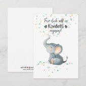 Alles Gute zum Geburtstag Elefant streut Konfetti (Vorne/Hinten)
