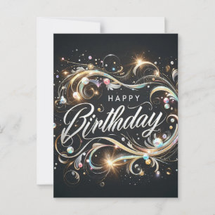 "Alles Gute zum Geburtstag": Elegante Postkarte mi