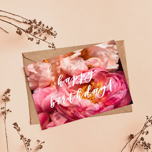 Alles Gute zum Geburtstag! Elegante rosa Peonies P Postkarte