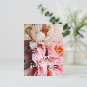 Alles Gute zum Geburtstag! Elegante Rosa- und Blus Postkarte