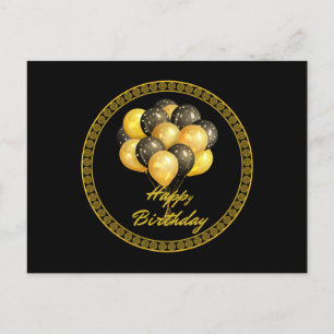 Alles Gute zum Geburtstag, elegante schwarze und g Postkarte