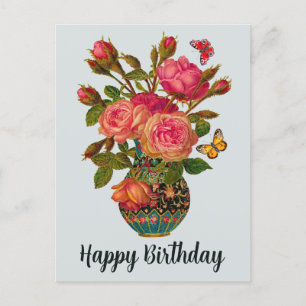 Alles Gute zum Geburtstag Elegante viktorianische  Postkarte