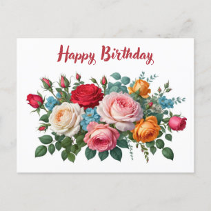 Alles Gute zum Geburtstag Elegante Vintage-Rosen Postkarte