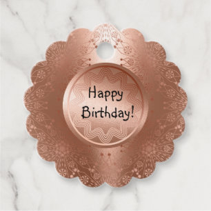 Alles Gute zum Geburtstag! Elegantes, goldenes Mus Geschenkanhänger
