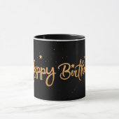 Alles Gute zum Geburtstag, elegantes Schwarz-Gold- Tasse (Zentrum)