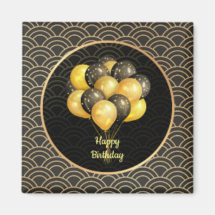 Alles Gute zum Geburtstag, elegantes Schwarz und G Magnet