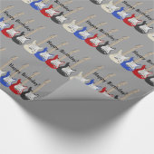 Alles Gute zum Geburtstag, elektrische Gitarren Geschenkpapier (Ecke)