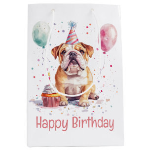Alles Gute zum Geburtstag Englische Bulldogge Mittlere Geschenktüte