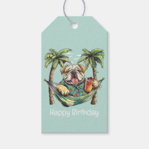 Alles Gute zum Geburtstag English Bulldog auf hawa Geschenkanhänger
