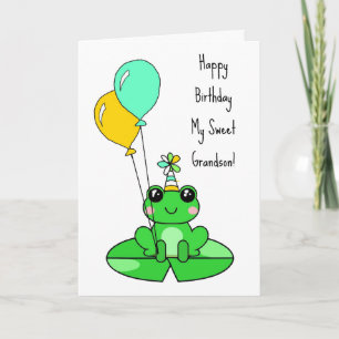 Alles Gute zum Geburtstag Enkel   Süßer Frosch  Karte