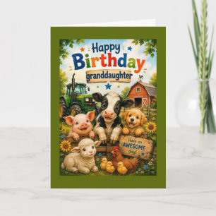 Alles Gute zum Geburtstag Enkelin Bauernhoftiere ( Karte
