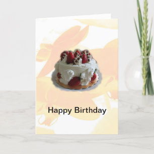 Alles Gute zum Geburtstag Erdbeere, Schokoladenkuc Karte