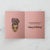 Alles Gute zum Geburtstag, Ermutigung schwarzer Fr Karte (Innenseite)