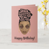 Alles Gute zum Geburtstag, Ermutigung schwarzer Fr Karte (Gelbe Blume)