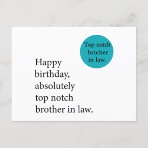Alles Gute zum Geburtstag erstklassiger Schwager g Postkarte