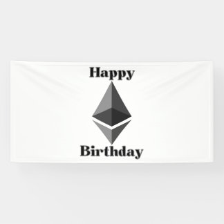 Alles Gute zum Geburtstag Ethereum Icon 4x8 Vinyl  Banner