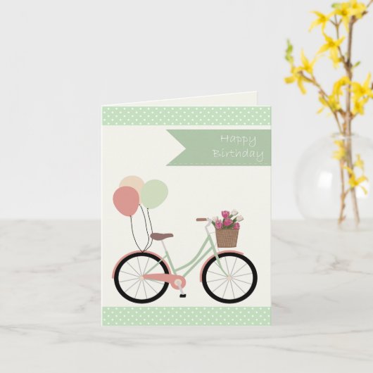 Alles Gute zum Geburtstag Fahrrad Karte (Gelbe Blume)