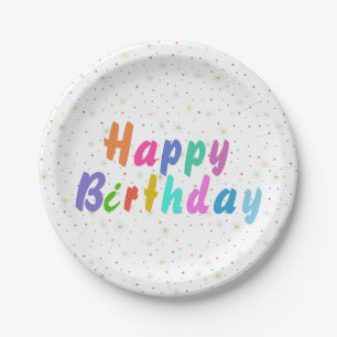 Alles Gute zum Geburtstag - farbenfrohe Sterne und Pappteller