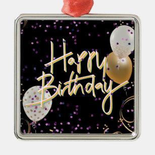 Alles Gute zum Geburtstag, farbenfrohes Celebratio Ornament Aus Metall