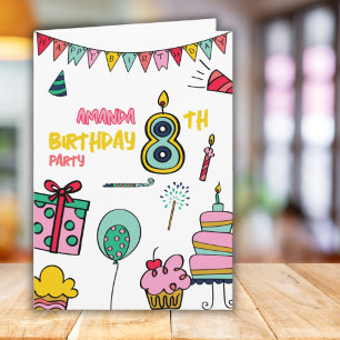 Alles Gute zum Geburtstag Farbige 8. Geburtstags-G Karte