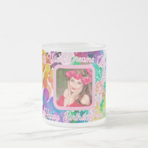 Alles Gute zum Geburtstag Farbige Bokeh Blasen Ros Mattglastasse