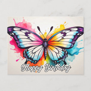 Alles Gute zum Geburtstag Farbige Schöne Butterfly Postkarte