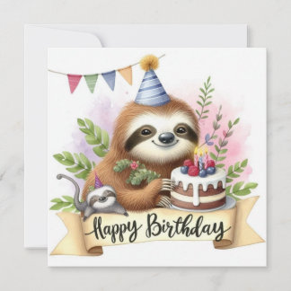 Alles Gute zum Geburtstag Faultier Karte
