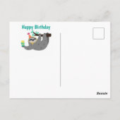 Alles Gute zum Geburtstag Faultier Postkarte (Rückseite)