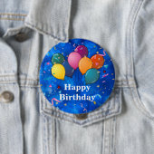 "Alles Gute zum Geburtstag," Feierballons, Konfett Button (Beispiel)
