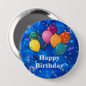 "Alles Gute zum Geburtstag," Feierballons, Konfett Button (Vorne & Hinten)