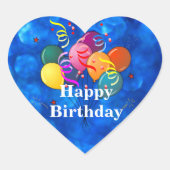 Alles Gute zum Geburtstag, Feierlichkeiten, Ballon Herz-Aufkleber (Vorderseite)