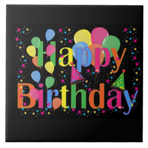 Alles Gute zum Geburtstag, festliche Geburtstagsfe Fliese
