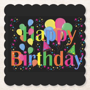Alles Gute zum Geburtstag, festliche Geburtstagsfe Untersetzer