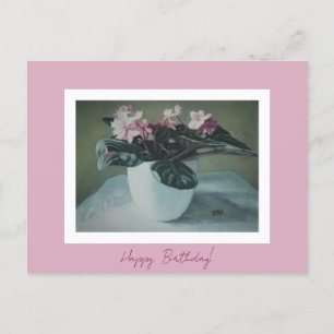 Alles Gute zum Geburtstag Fine-Art Vintage rosa Bl Feiertagspostkarte