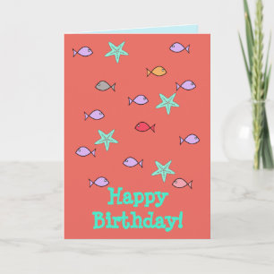 Alles Gute zum Geburtstag Fisch Seestern Grußkarte Karte