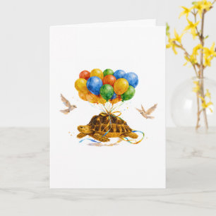 Alles Gute zum Geburtstag fliegende Sulcata-Schild Karte